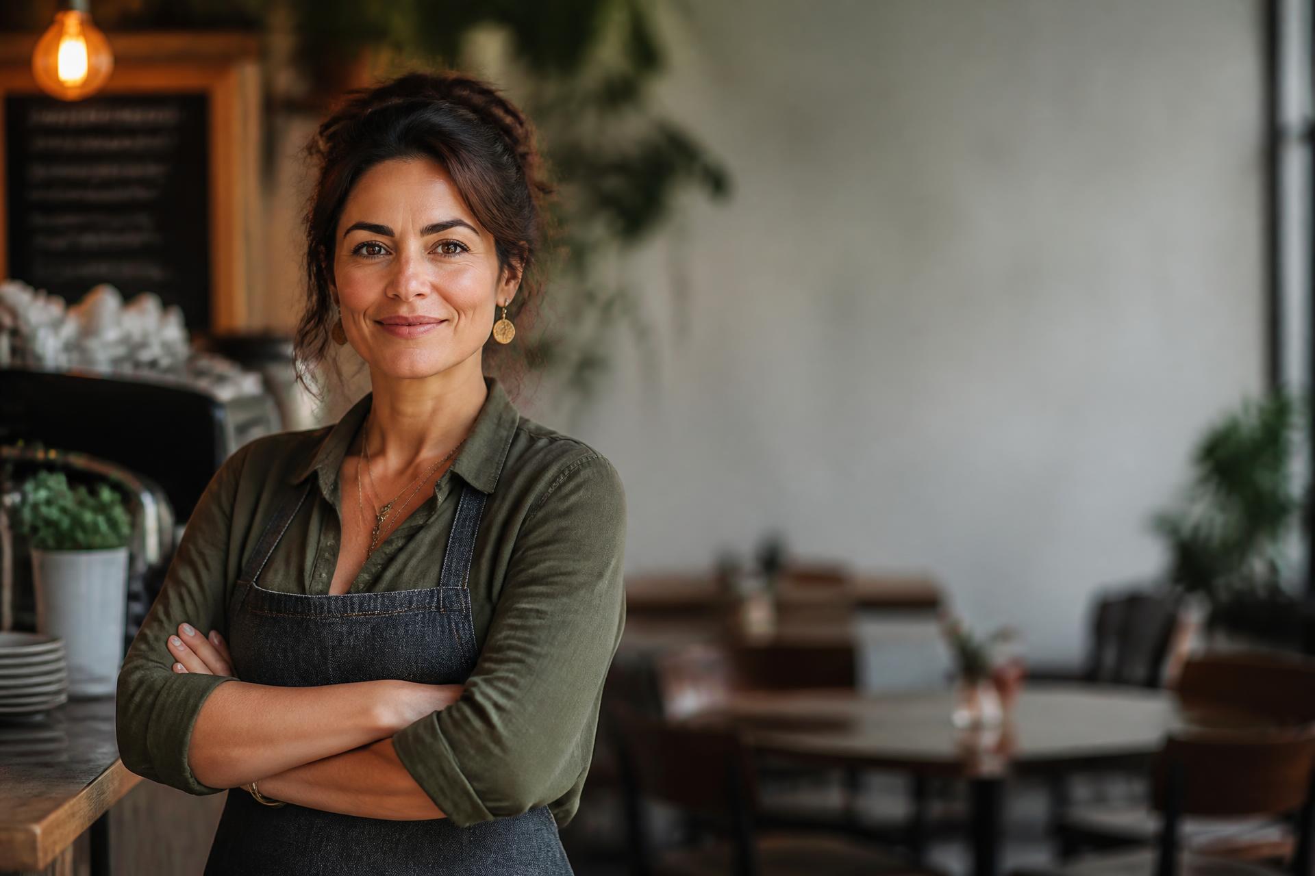 California small business owner at her cafe